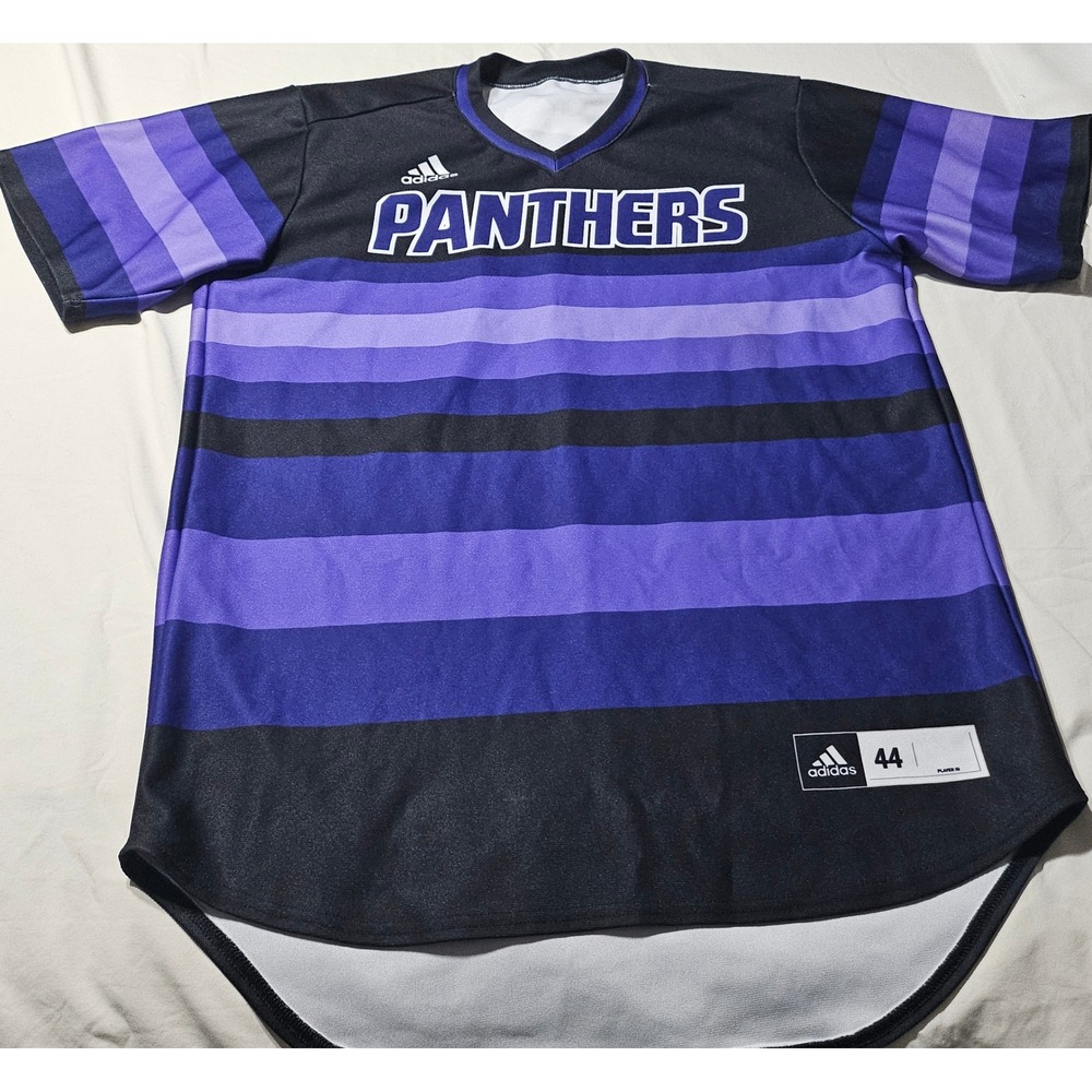 Adidas Panthers‎ Jersey Unisex 44 Purple Black Striped Sports Top Number 53 44